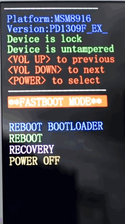 your mobile is in fastboot mode